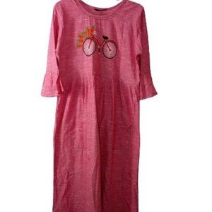 Anjushree Choice Bicycle Embroidered Midi Dress with Pockets